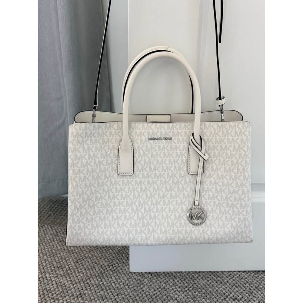 Michael Kors Ruthie Signature Large Satchel Bag - Optic White (LIKE NEW) - Picture 5 of 10